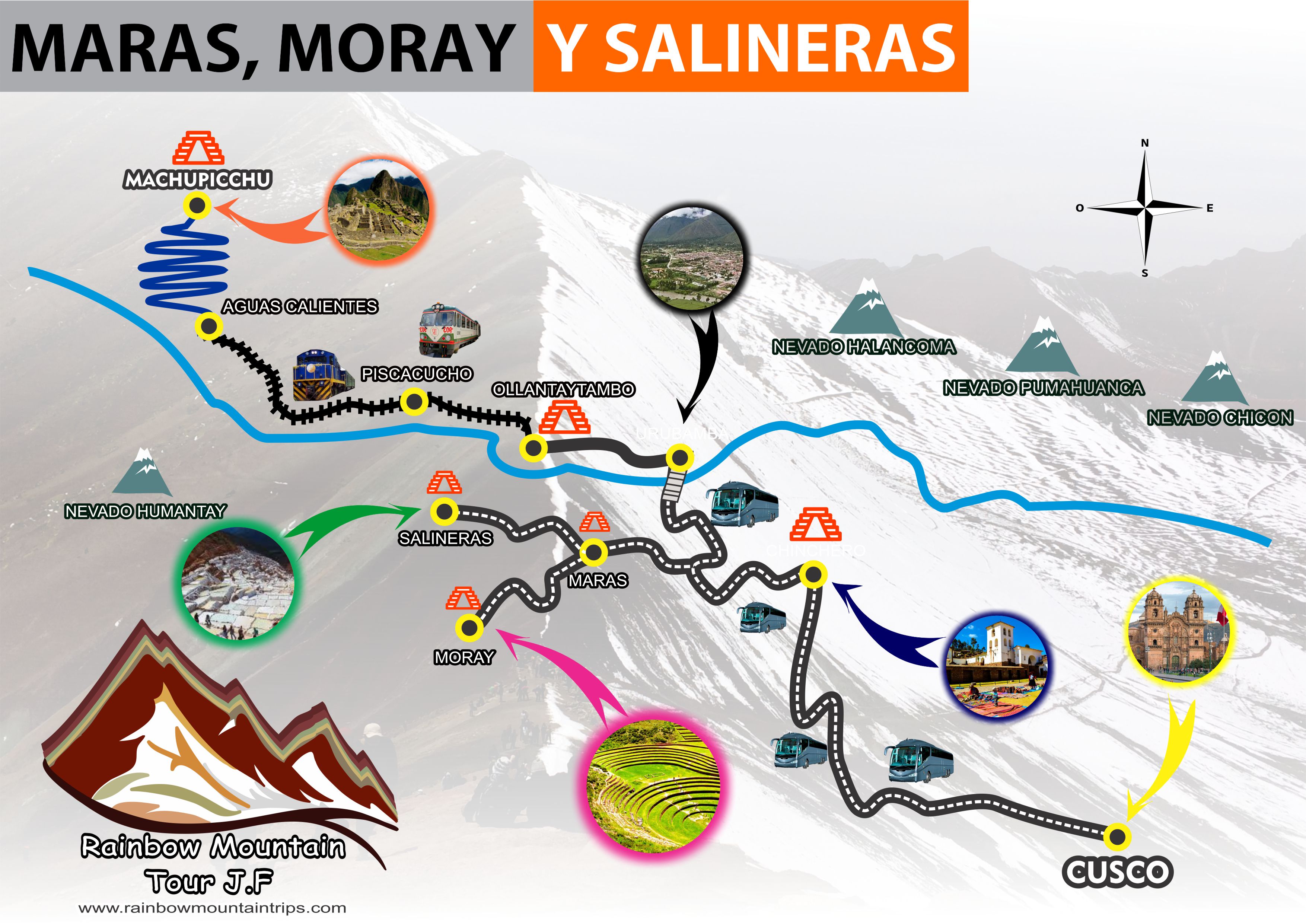Maras, moray, salineras map
